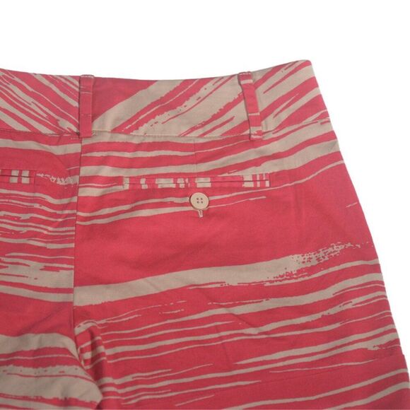 NY&C 7th Avenue Suiting Shorts Size 6 Pink Tan Striped Cuffed - Picture 3 of 5